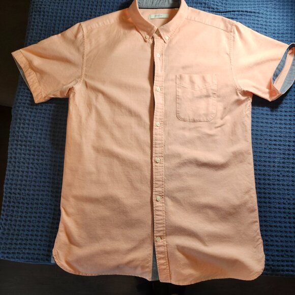 Men's Cotton Short-Sleeve Button-Down Shirt L - Picture 9 of 9